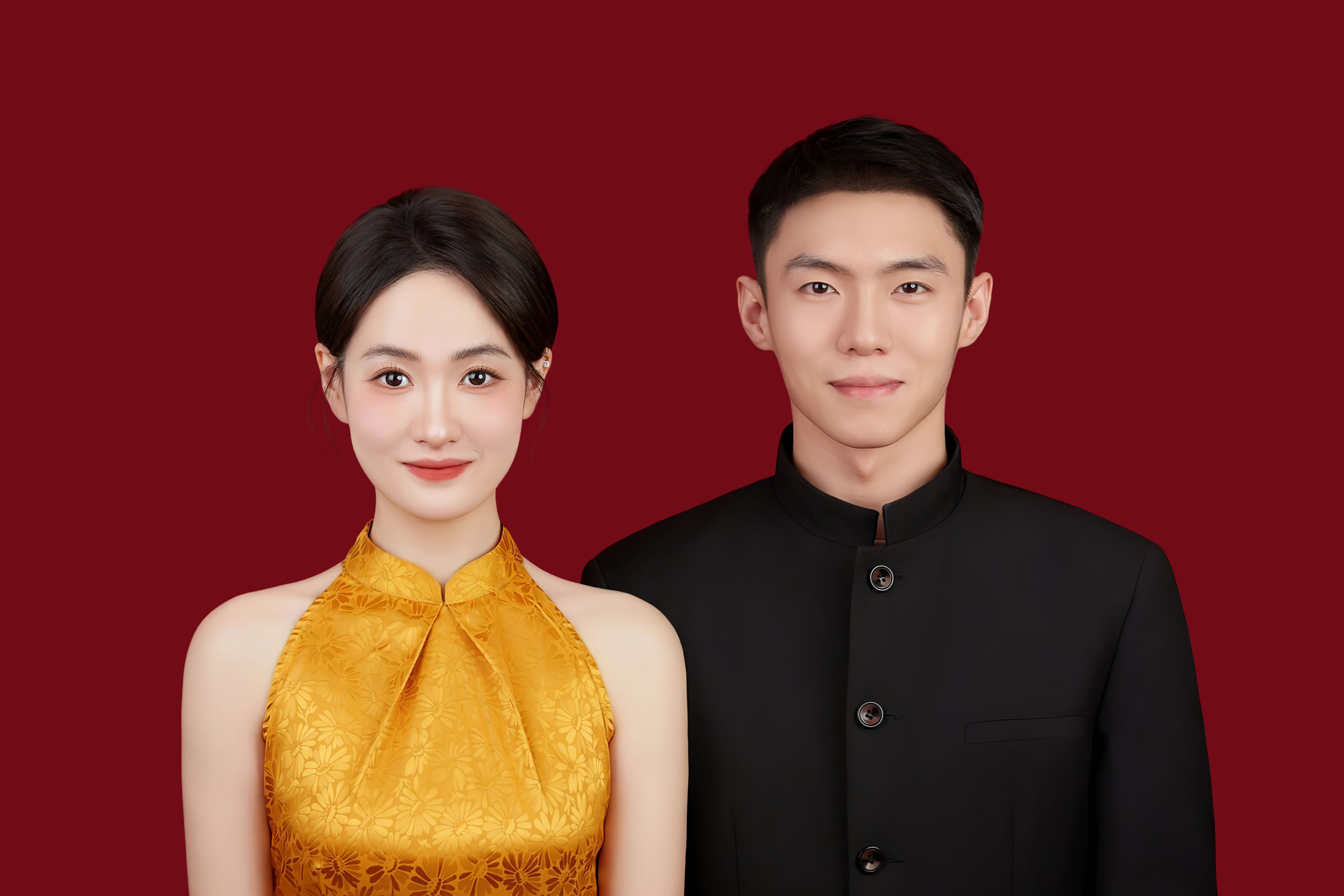 结婚官宣照+结婚证件照+1服1妆1造