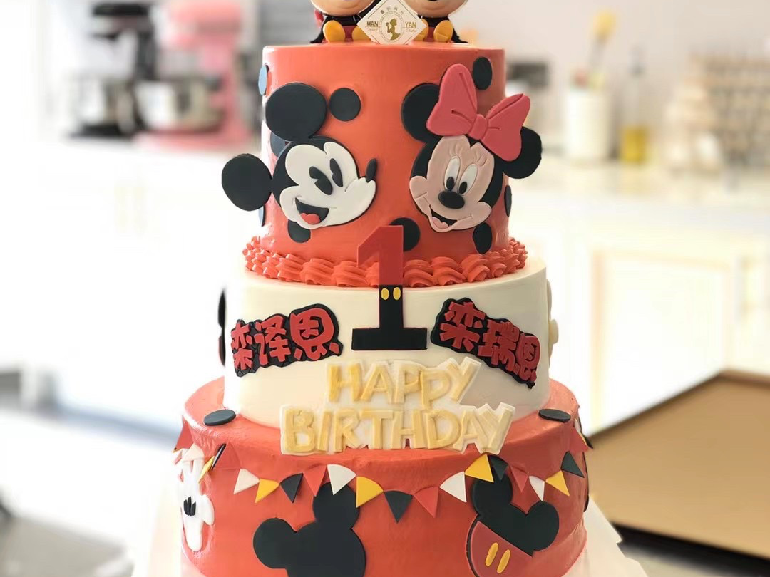 生日会迪士尼米奇米妮主题蛋糕