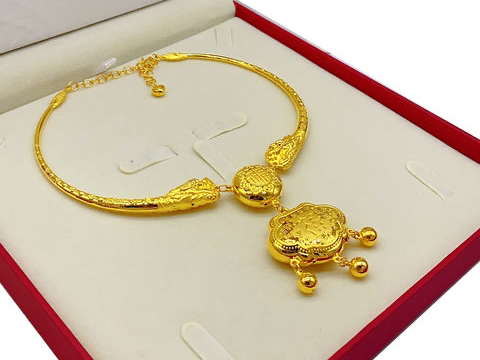 足金999宝宝项圈满月周岁戴