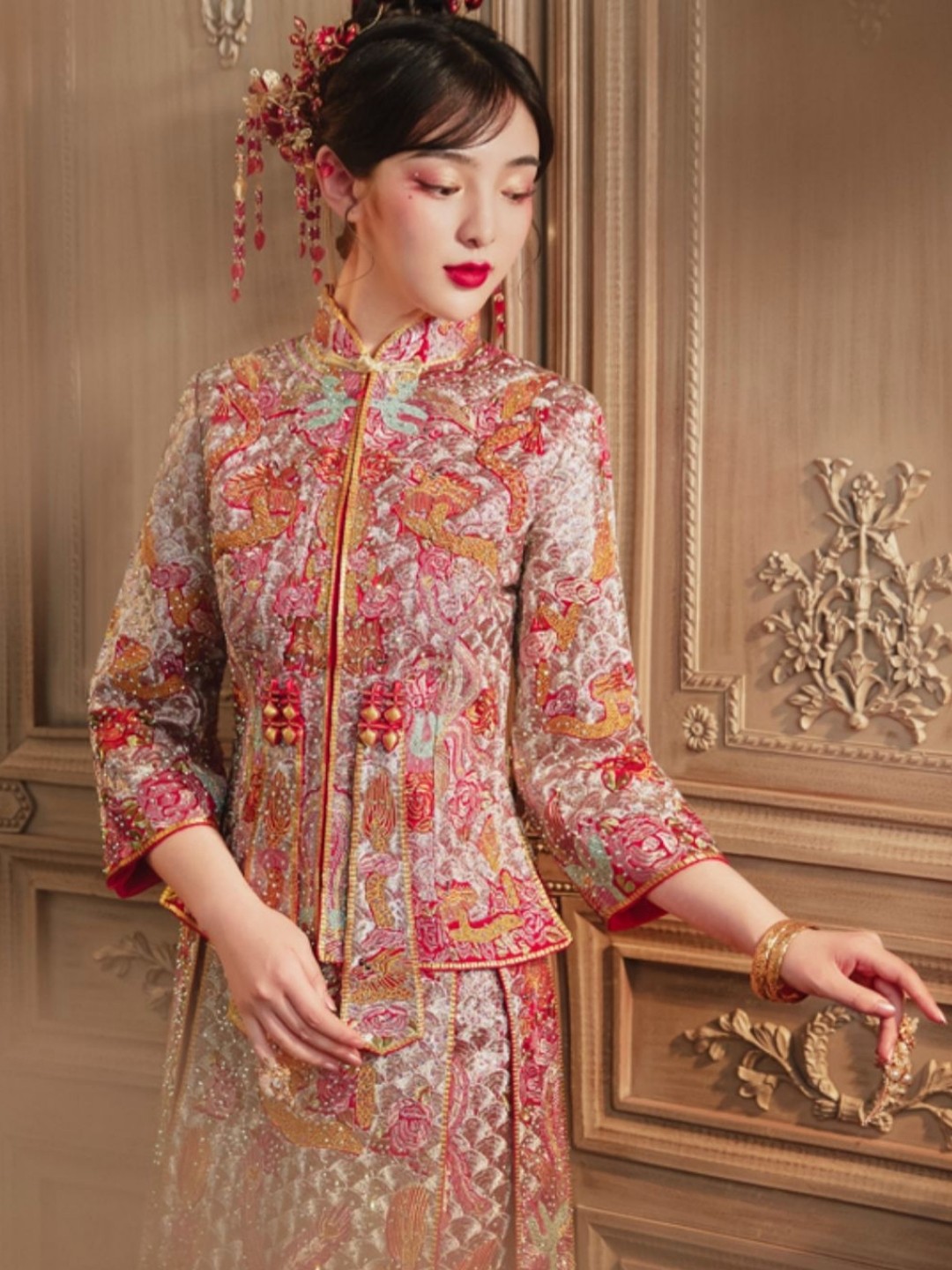 （三件租赁超值）大摆主纱 秀禾 敬酒服