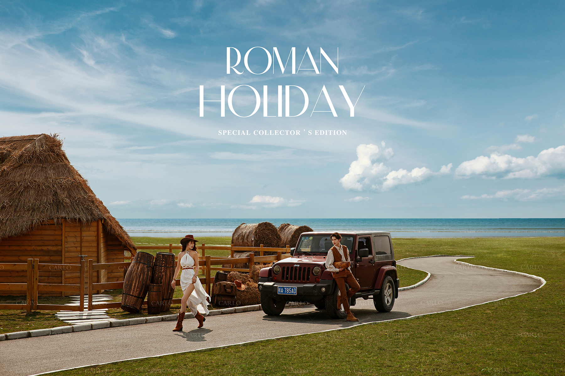 时尚个性红牧马婚纱照