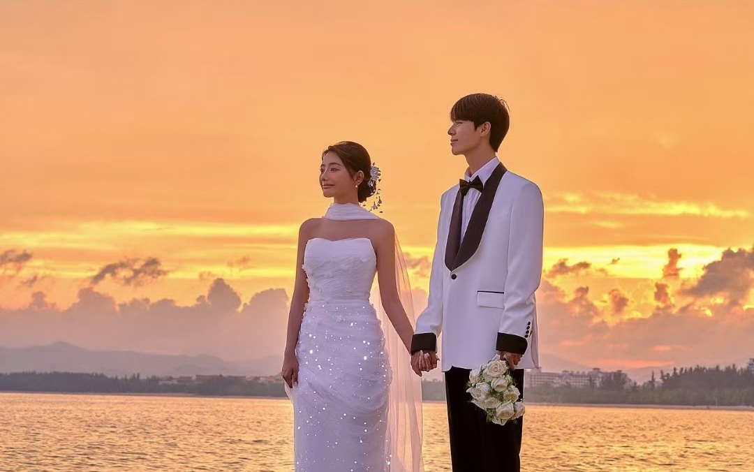 橘子海夕陽婚紗照