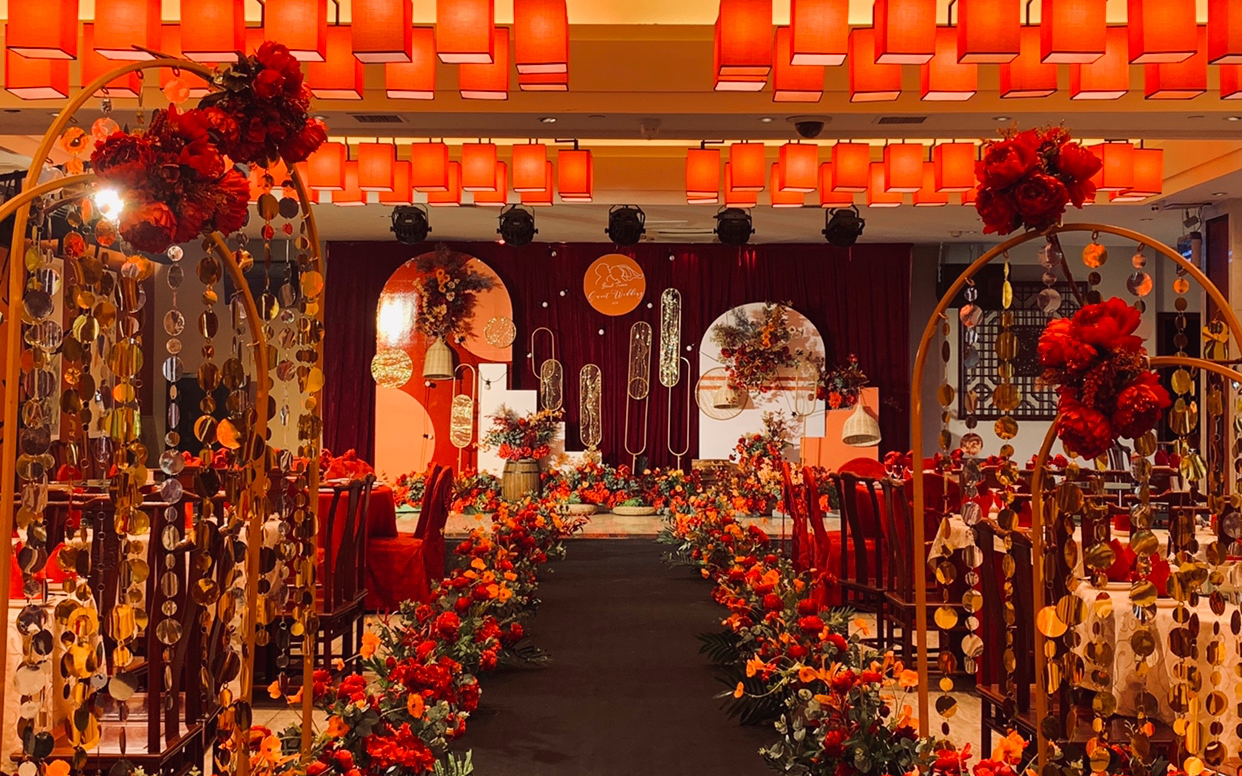 九江小預(yù)算紅色泰式婚禮/紅金喜慶婚禮