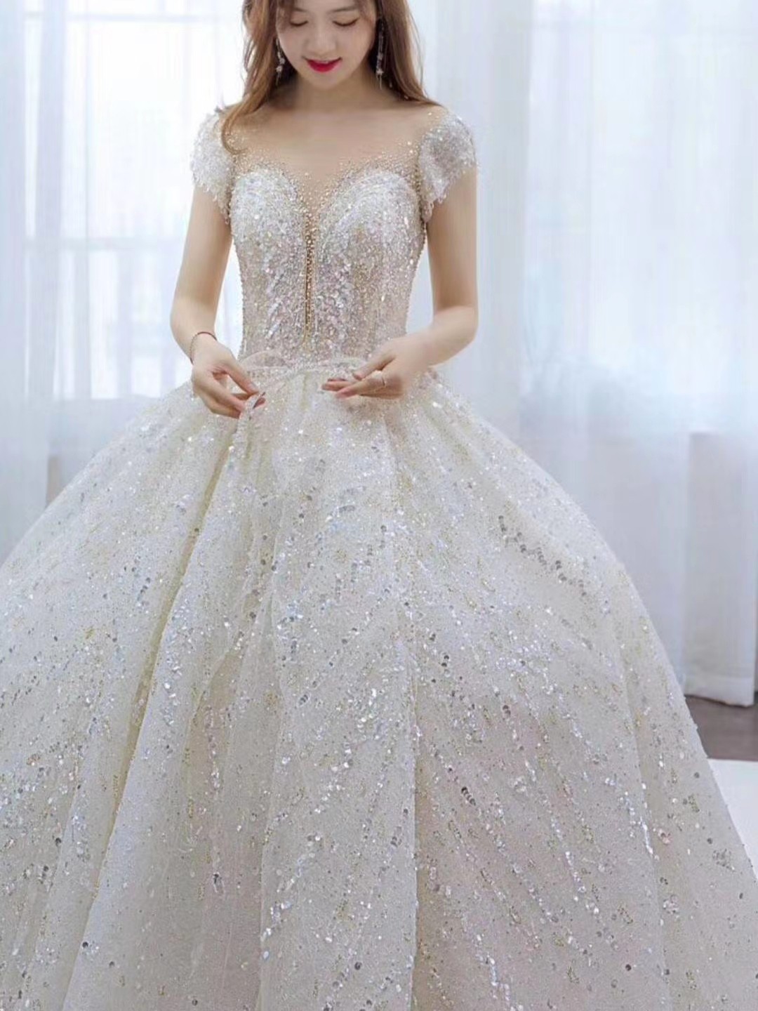 【黛妃婚纱礼•西服定制】20年新款公主风简约主纱