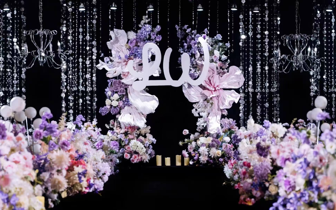 粉色系公主风韩式婚礼布置