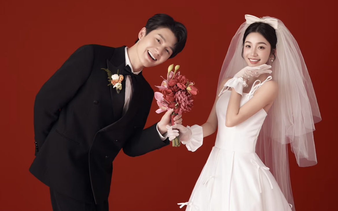 喜嫁婚纱照简直是甜度超标