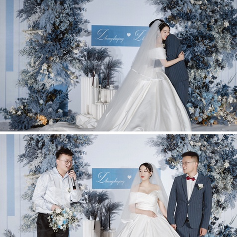 蓝色婚礼新娘造型 气质优雅大方