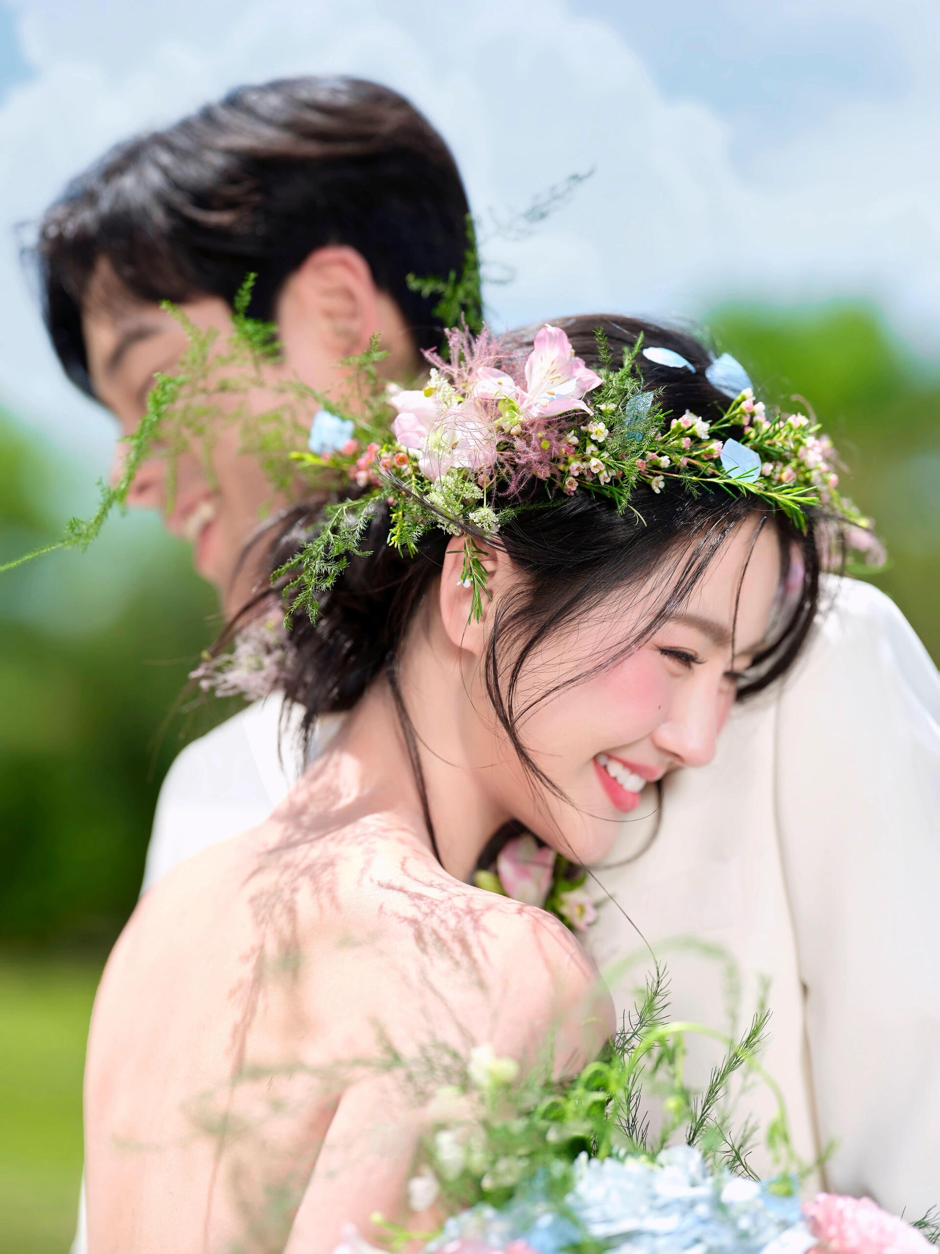 蓝色花神婚纱照