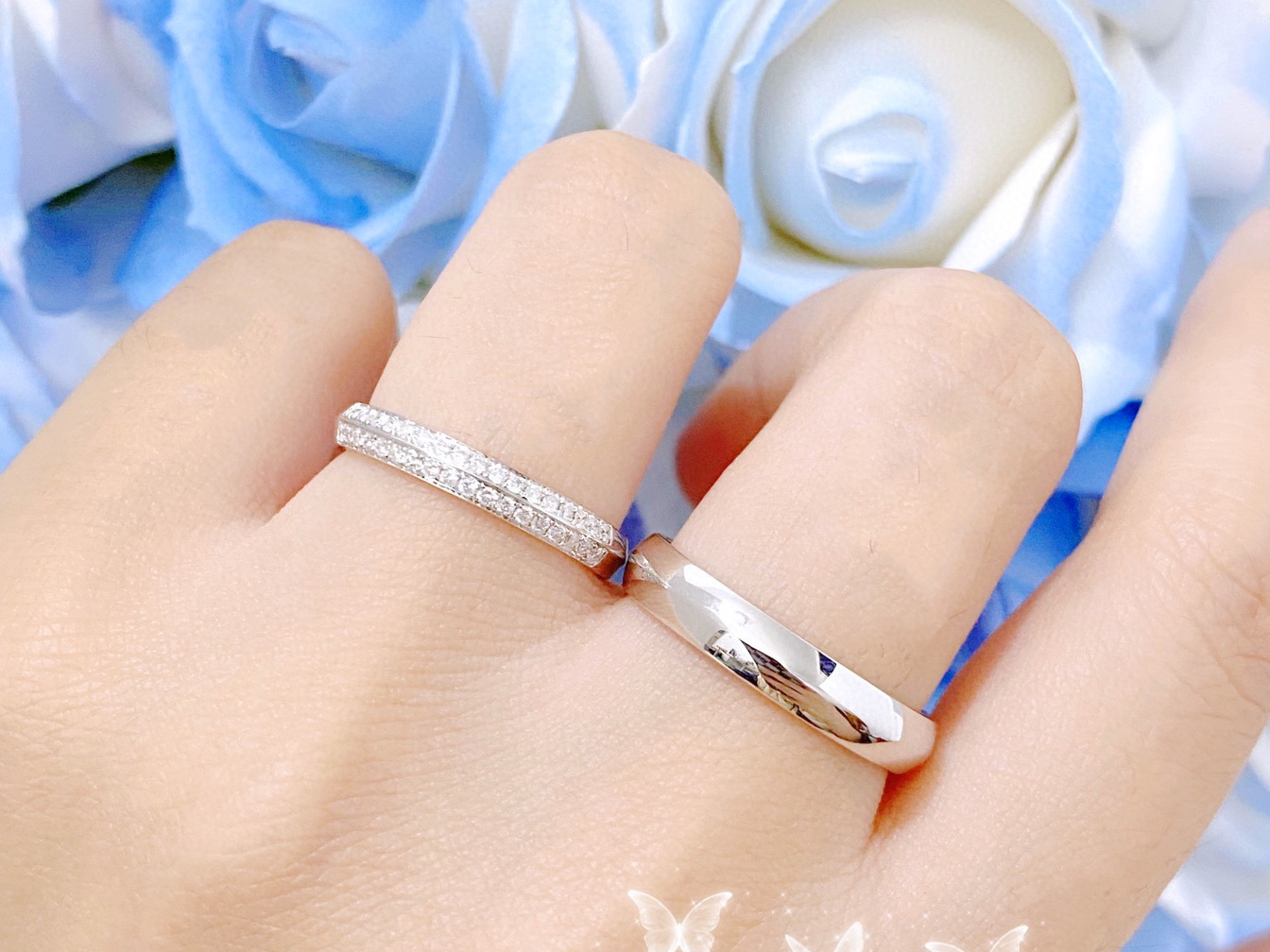 浪漫誓约钻石情侣对戒 钻石定制