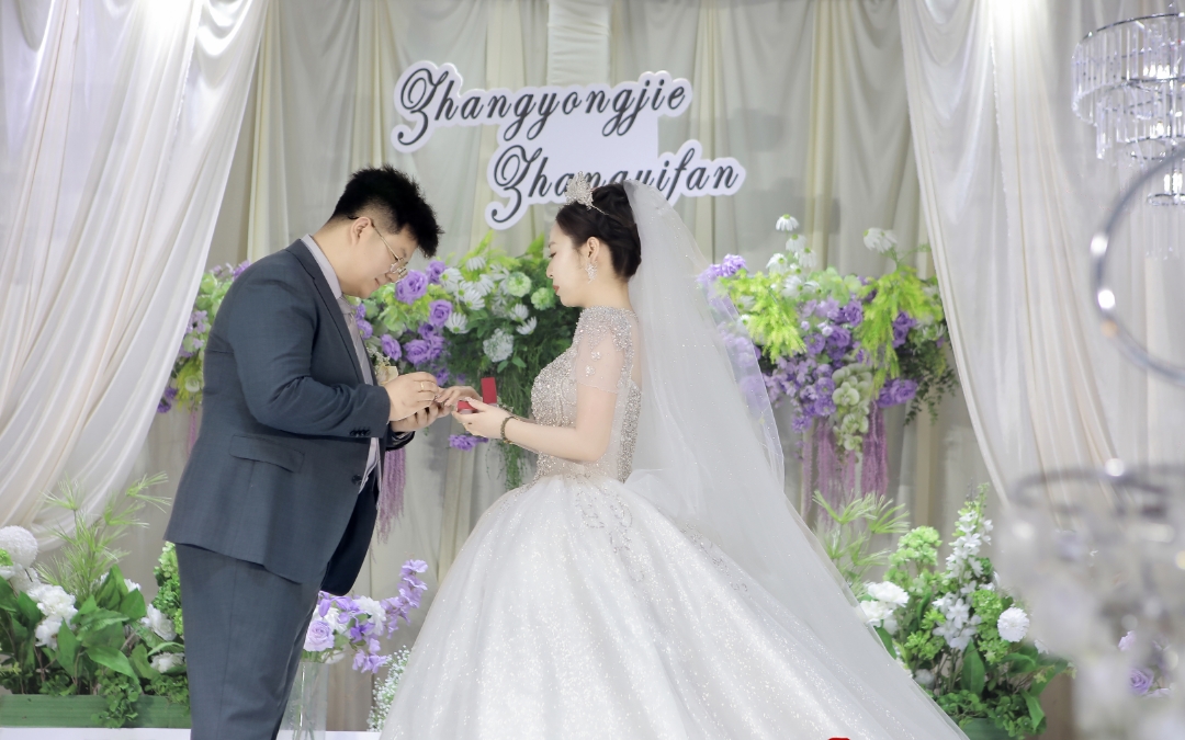 白綠色布蔓婚禮