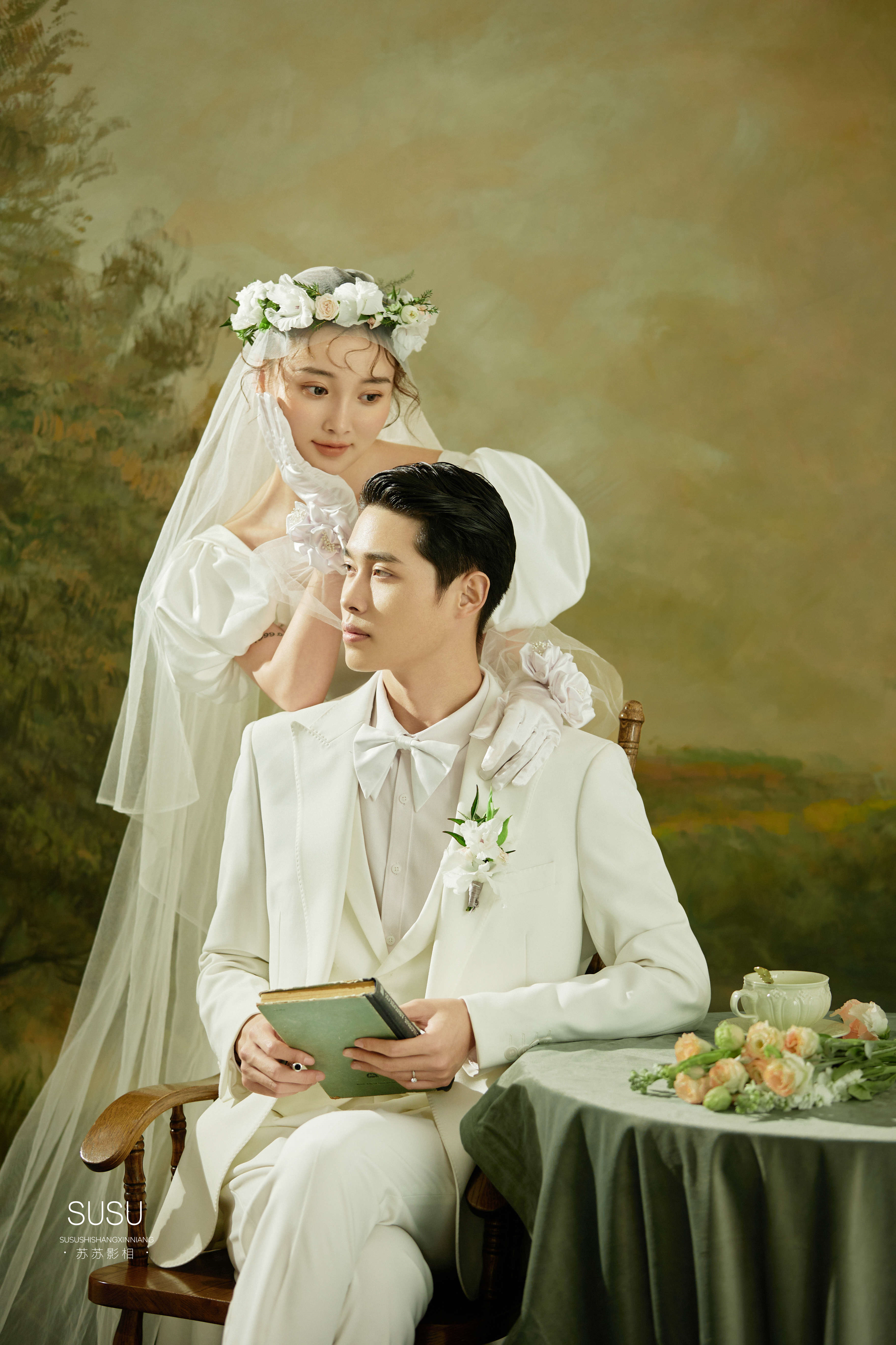 优雅而复古的油画婚纱照！美到窒息