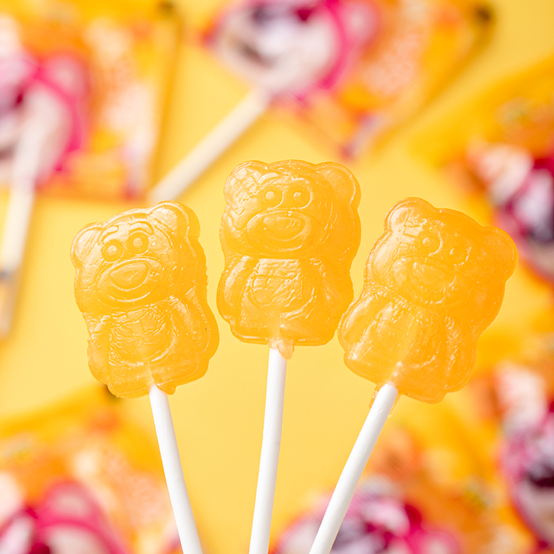 濱崎 迪士尼草莓熊繽紛棒糖（香橙味）喜糖回禮小吃零食散裝500g約47枚