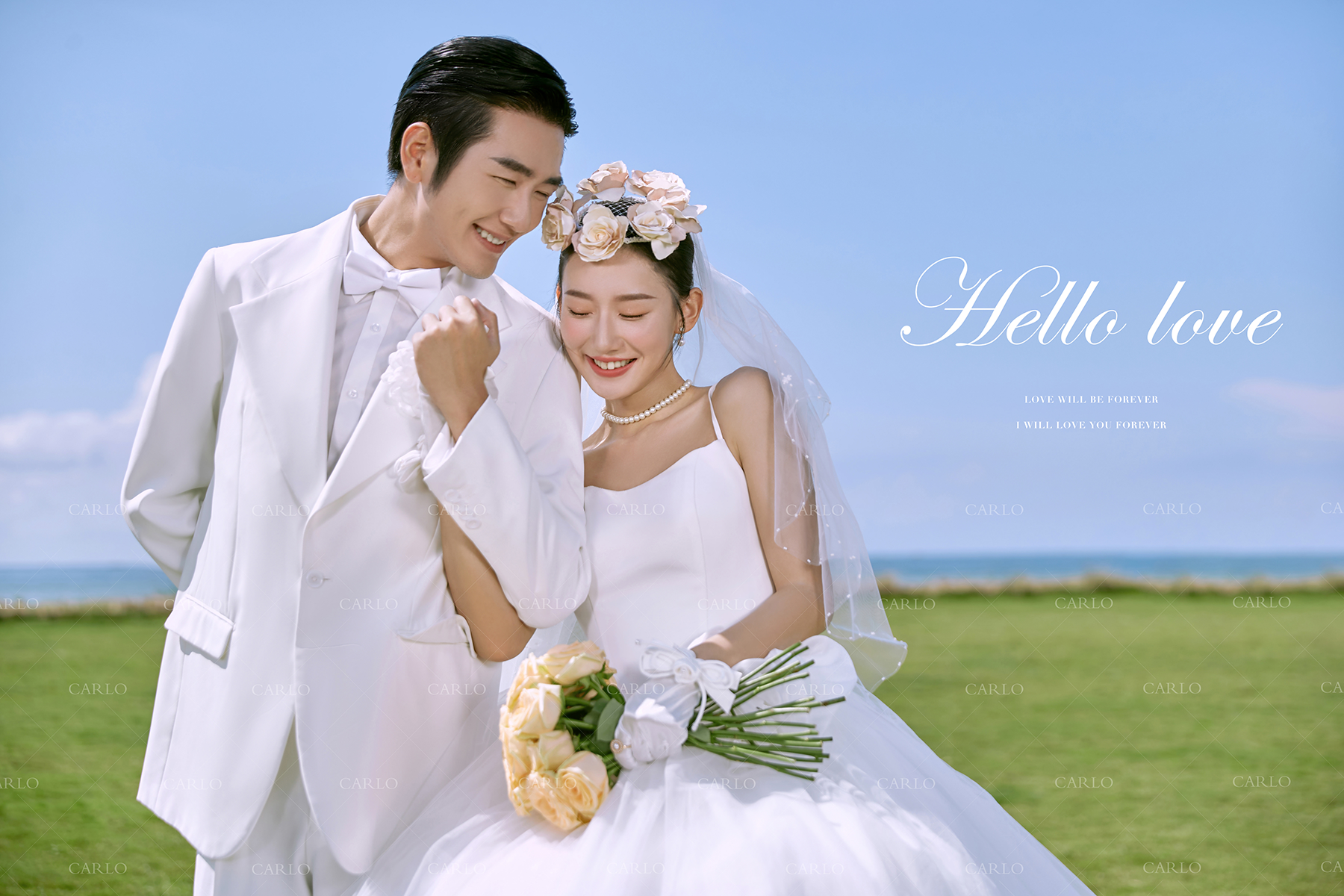 卡洛婚纱摄影【草坪白马】