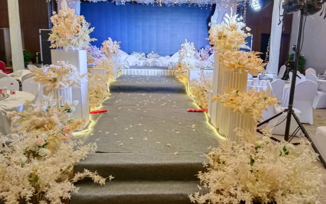 酒店 Led显示屏香槟色婚礼