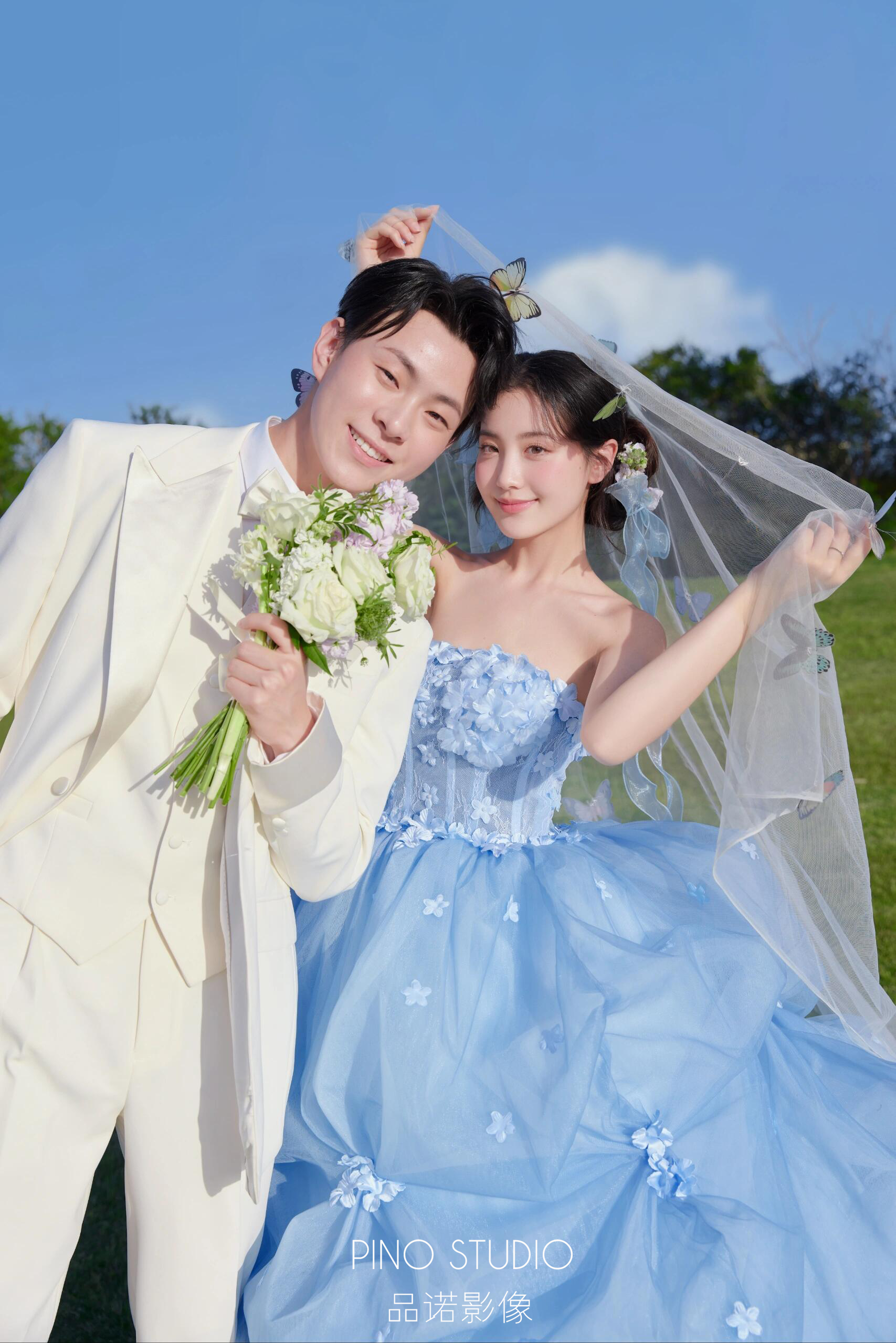 备婚必看‼️蓝调花神婚纱照氛围感拉满