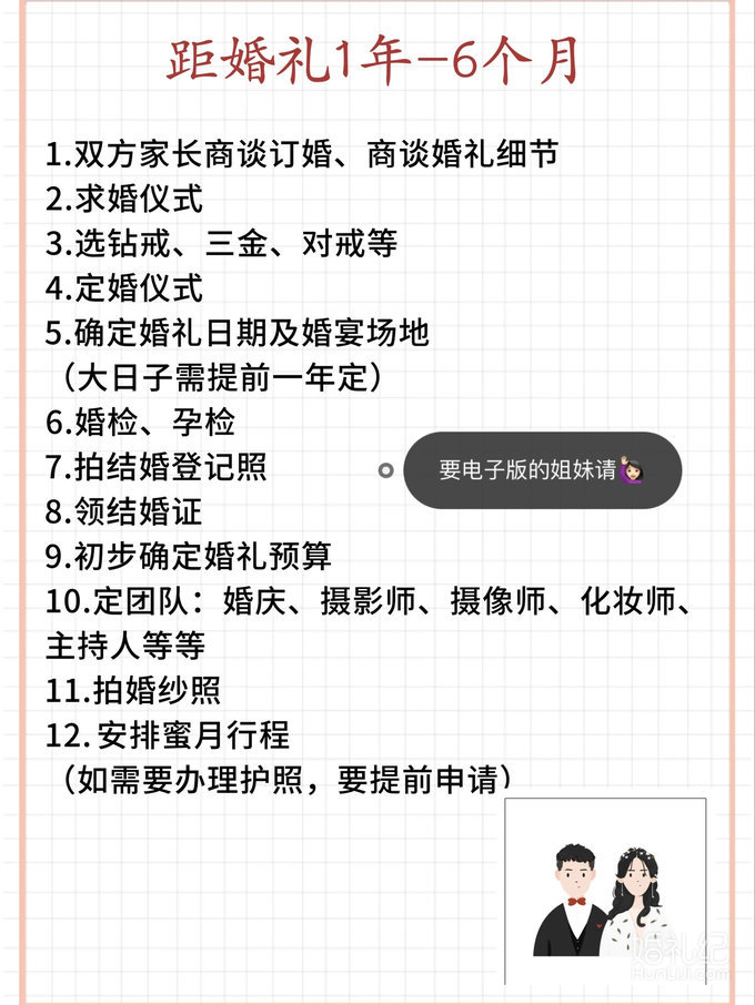 备婚清单|超全[亲亲]备婚流程（附表格）
