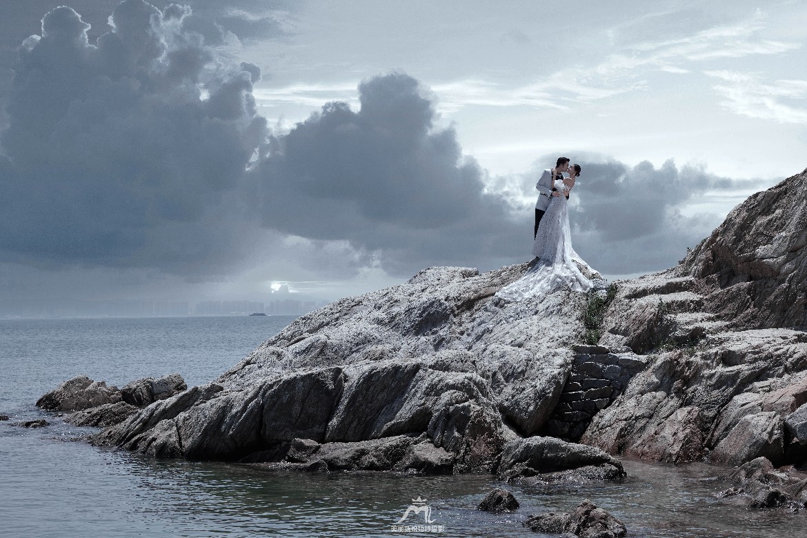 三亞婚紗攝影婚紗照海天一線景區(qū)拍攝
