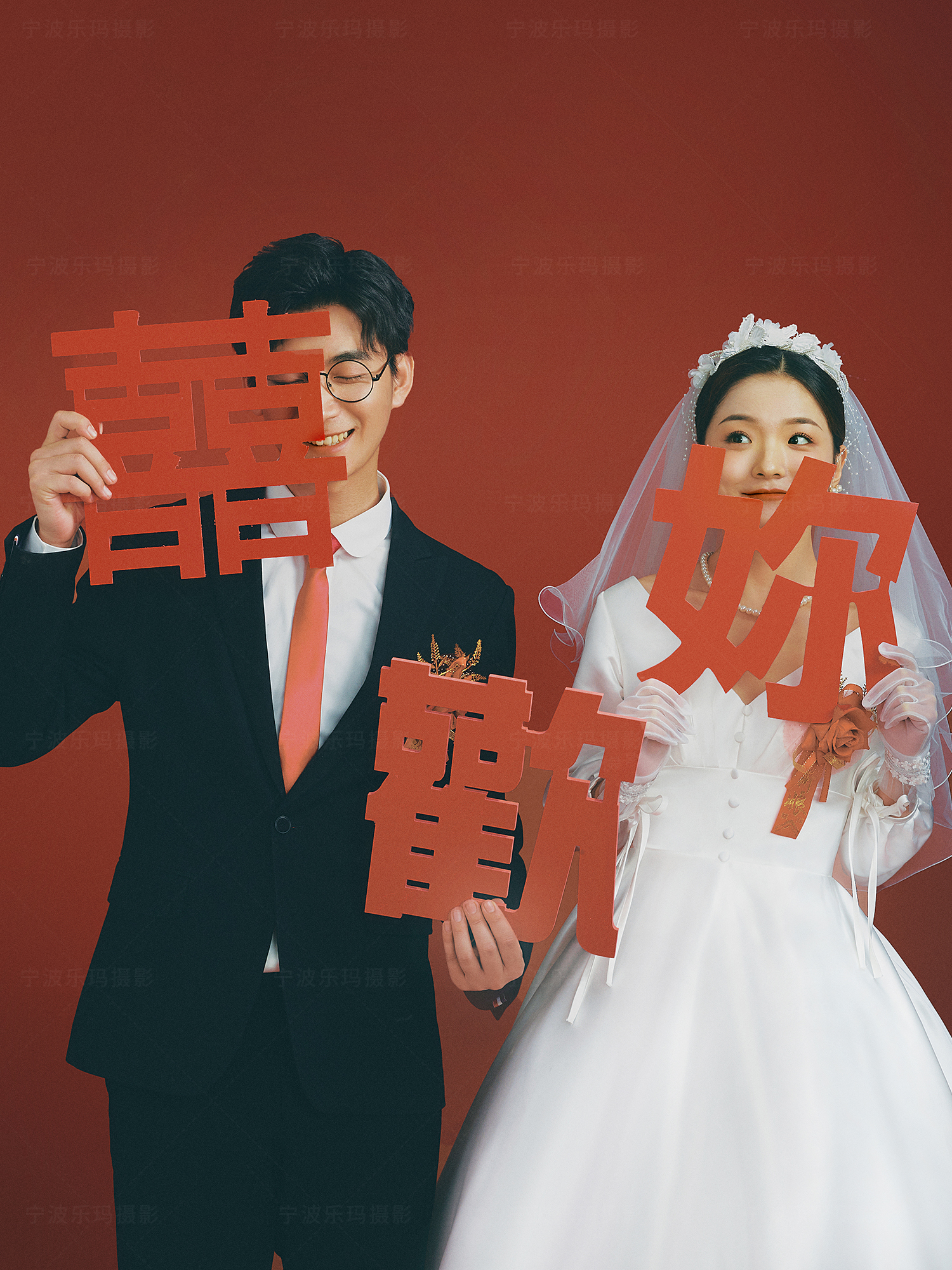 全家都爱的喜嫁风婚纱照做婚礼请帖💌超合适