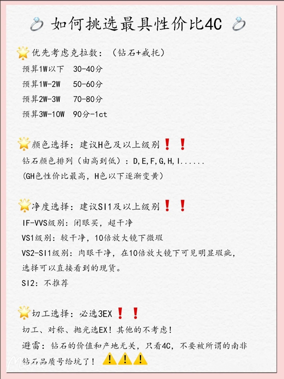 钻戒备婚避雷⚡通俗易懂   这几种钻戒不要买❗