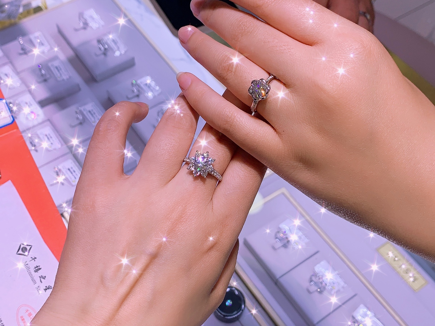 克拉美好1克拉捧花显大钻戒