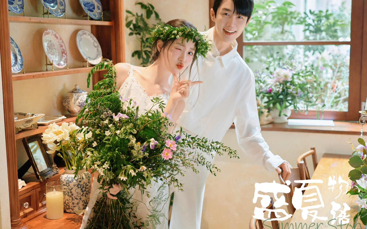 将夏日生命力装进花房 氧气浪漫感婚纱照