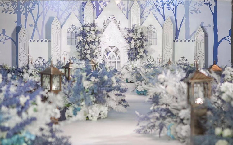 北欧雪景风定制雾霾蓝婚礼