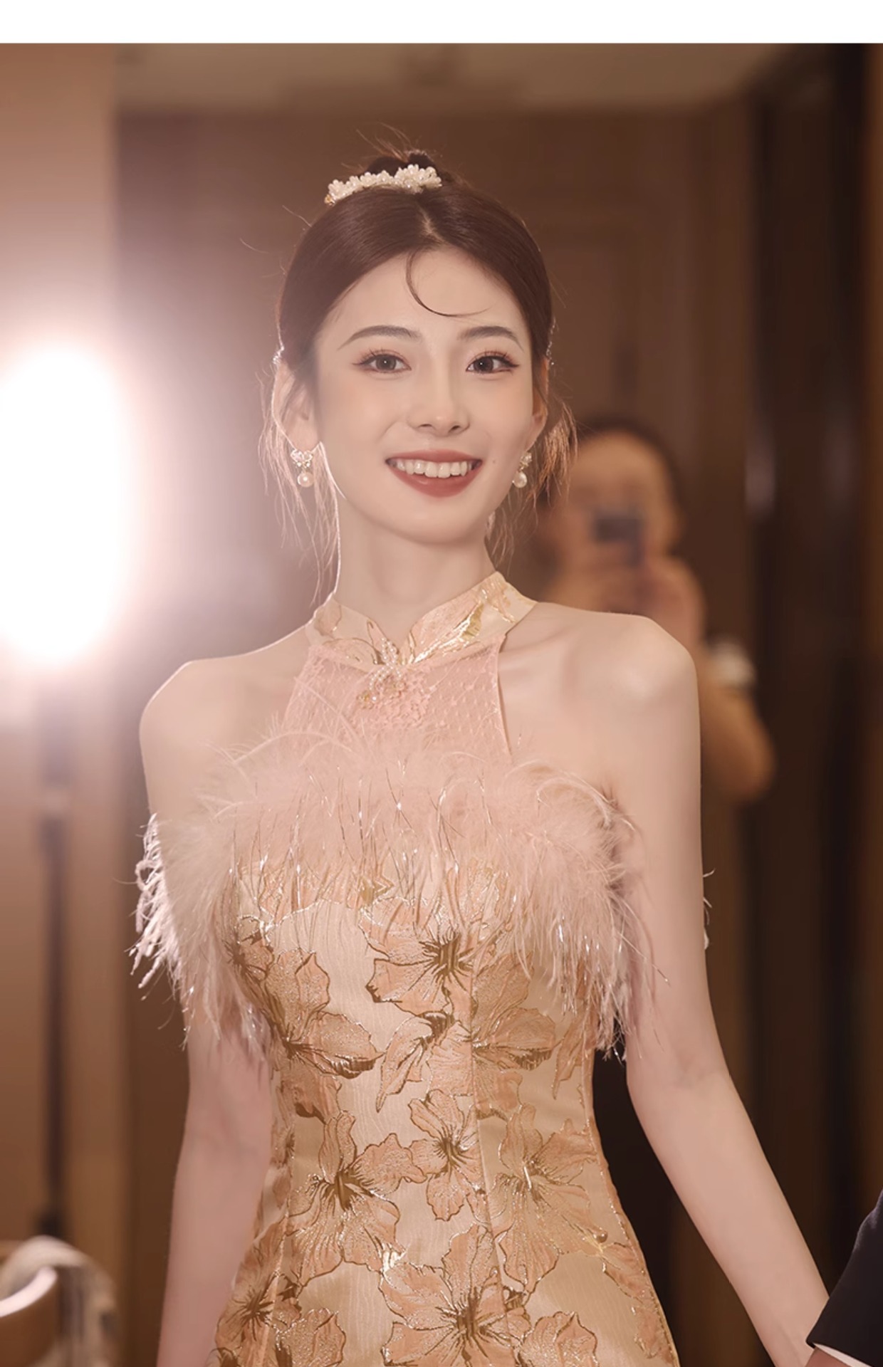 新中式敬酒服新娘高级感旗袍订婚礼服连衣裙粉色晨袍2024新款轻奢