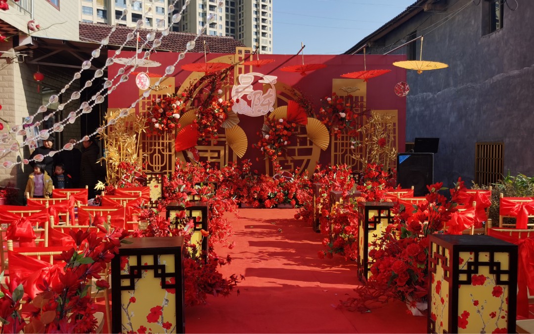 金玉良緣婚禮會館“庭院紅色中式婚禮”