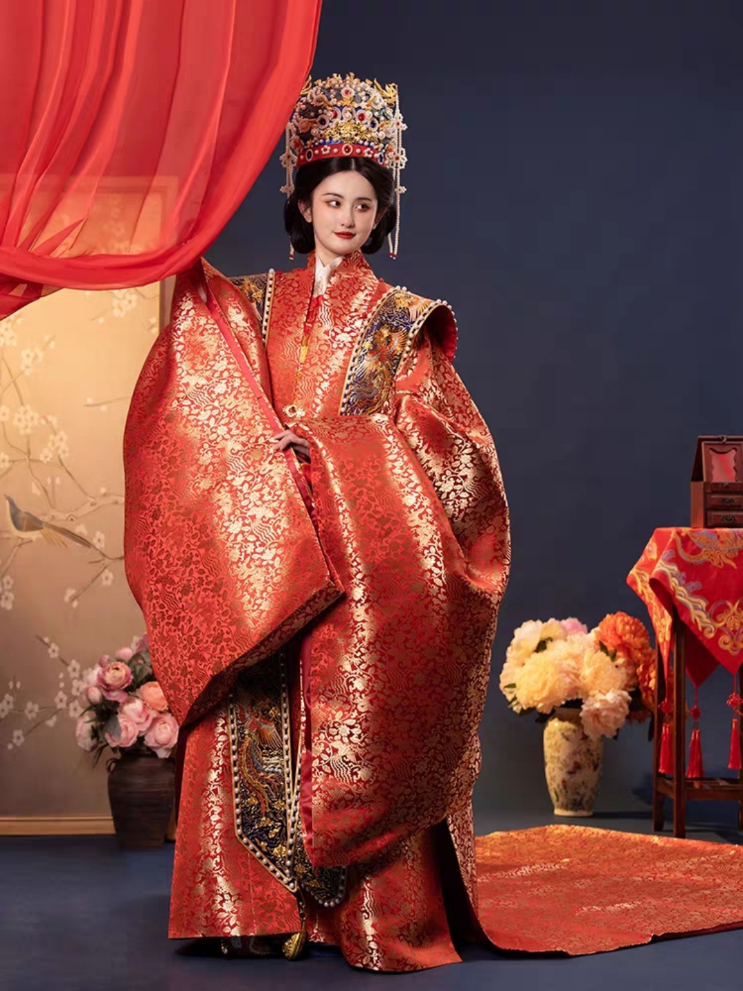 龙凤和鸣云锦织金妆花明制汉婚服-月下良辰汉服婚服馆(贵阳店)的