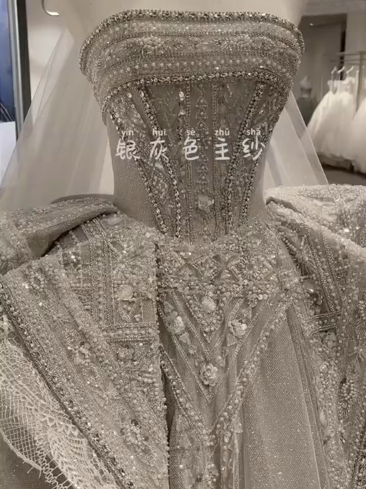 冷灰色宫廷风主纱