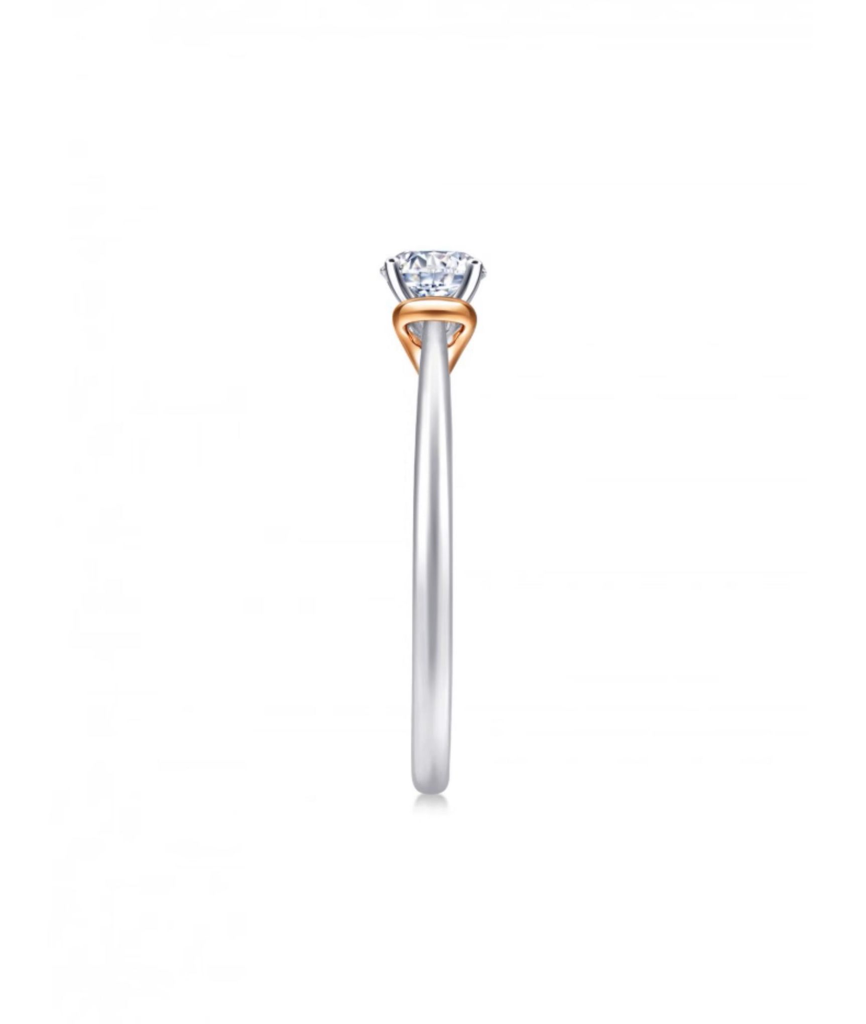 [同心]18K白色玫瑰色黄金红线钻戒93053R