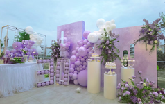 小布置紫色生日派对 露天婚礼策划