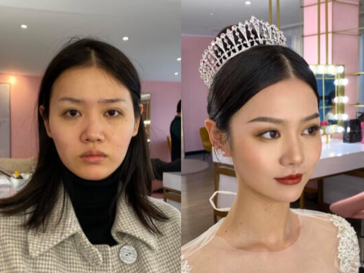 高级定制新娘造型2套秀禾，白纱，