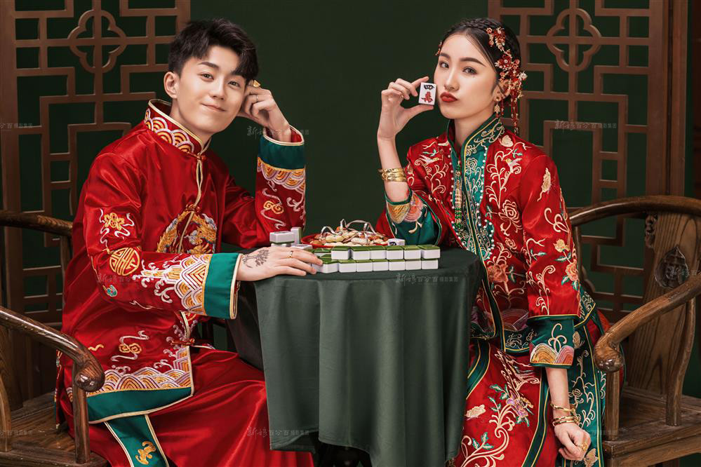 典雅复古+中式婚纱