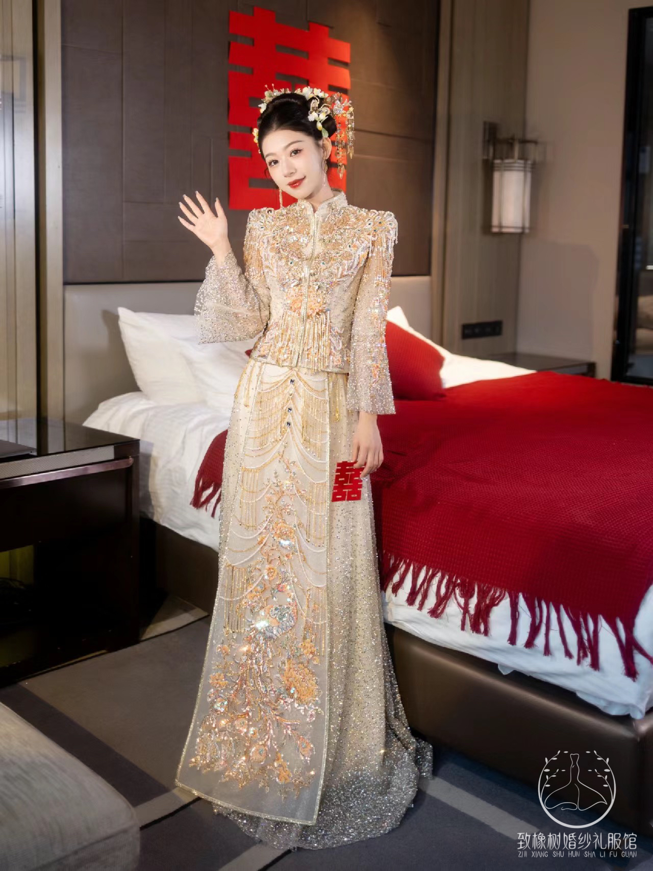 温婉仙气闺蜜夸爆的香槟金色秀和服