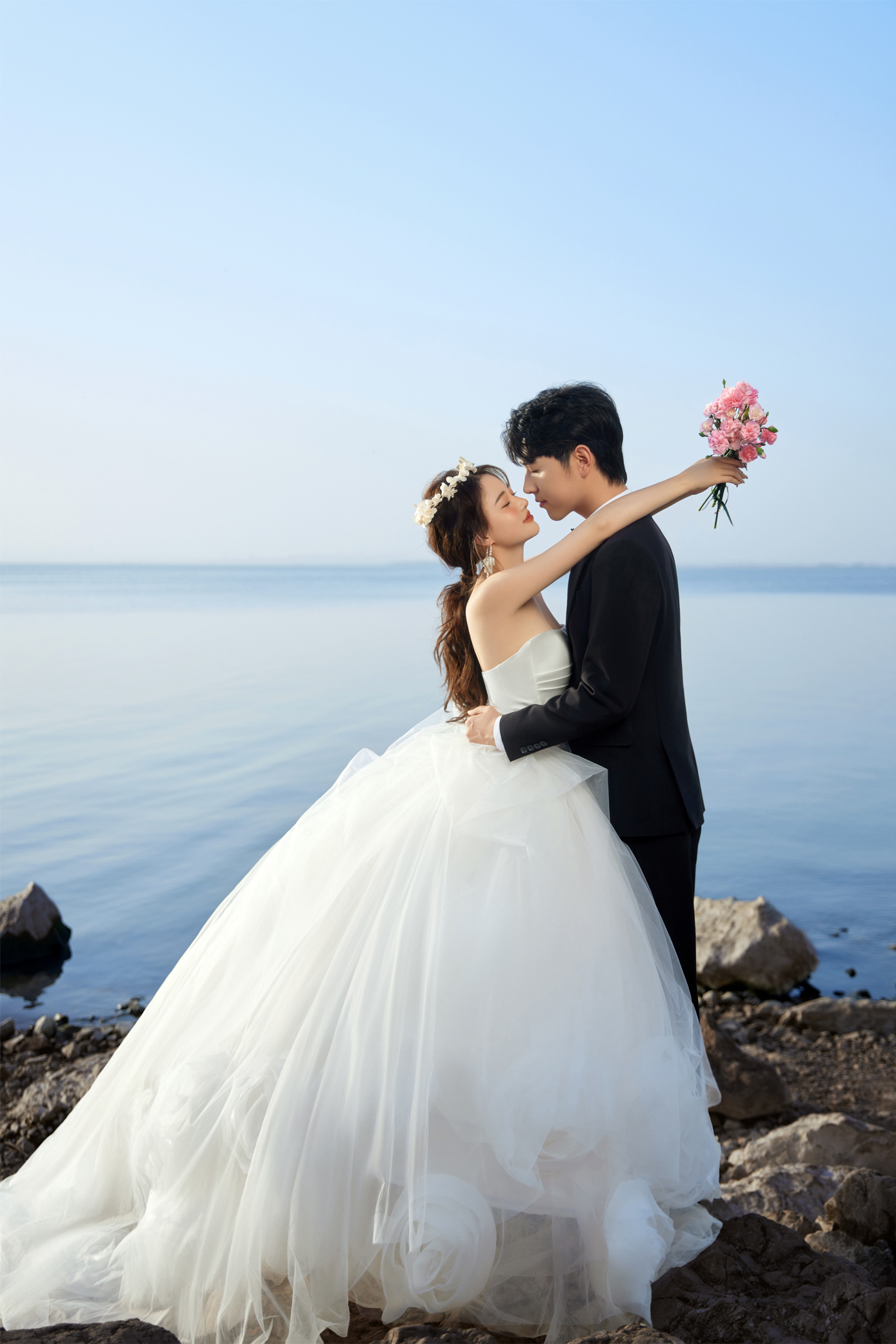 海边婚纱照浪漫加倍