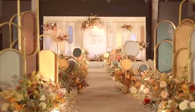 婚礼策划小清新香槟色大理石系列