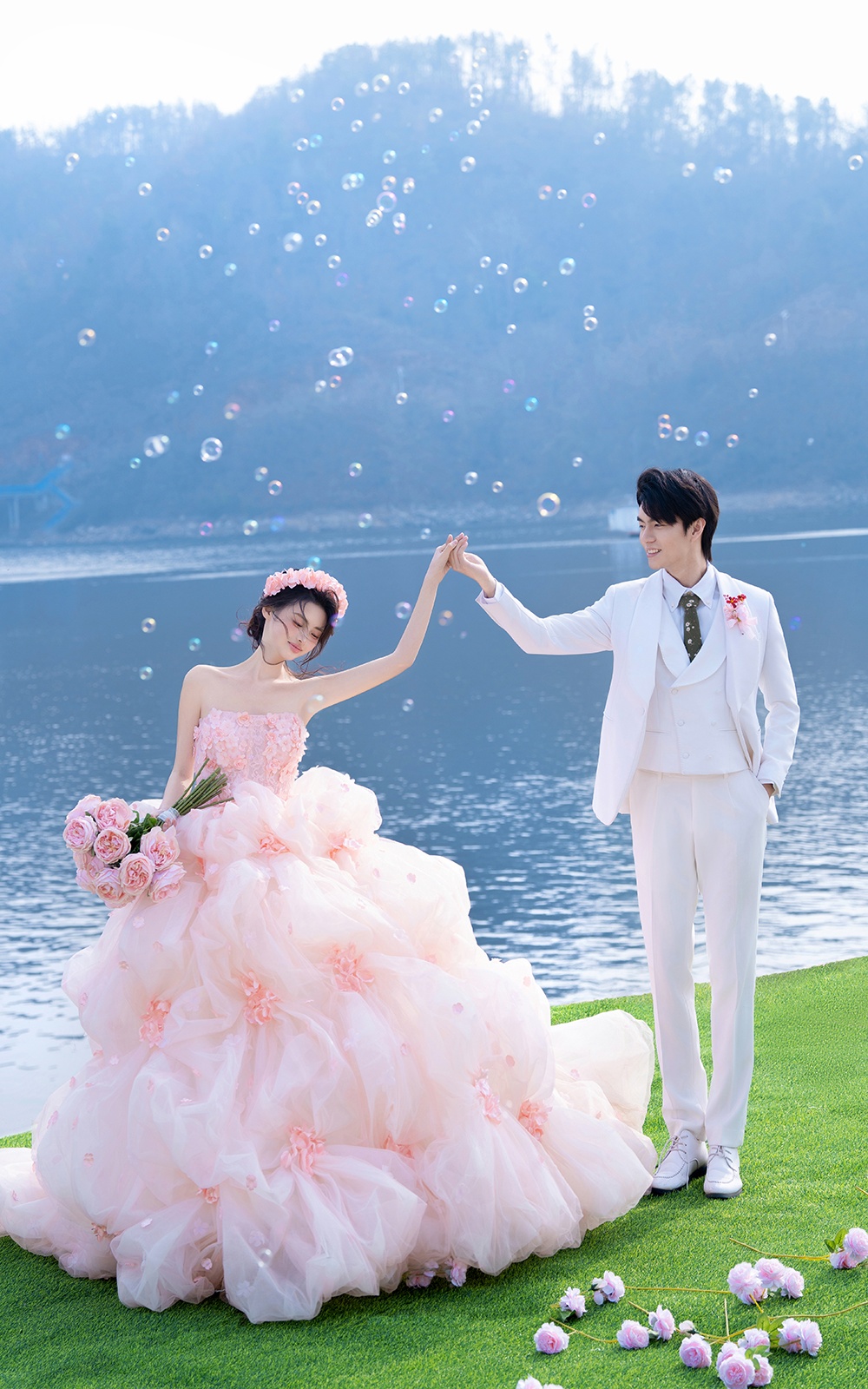 一眼沦陷的夕阳海景婚纱照