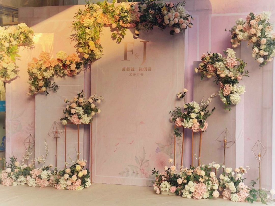 婚礼策划小清新香槟色大理石系列