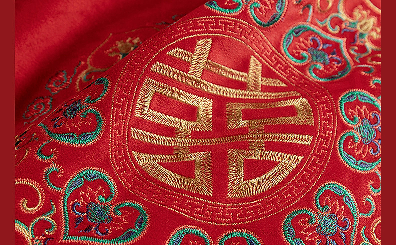 【水星家紡】婚禮抱枕靠枕居家日用囍合雙影靠墊45cm×45cm