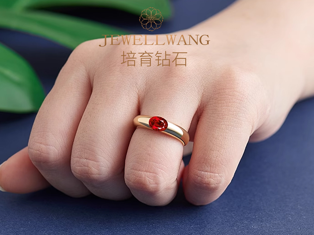 銅爵 JEWELLWANG鉆璽培育紅寶石婚戒