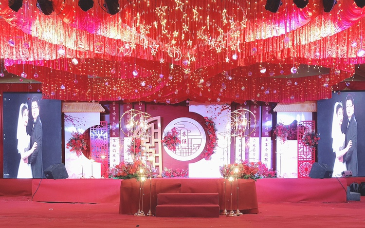 乡村大棚婚礼，新中式，红色婚礼，大棚婚礼