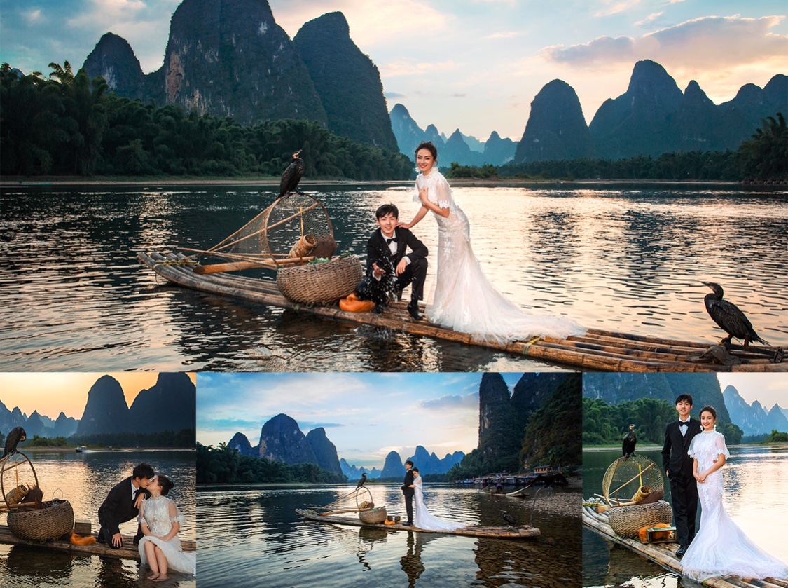 全網(wǎng)推薦INS風(fēng)團隊帶你穿婚紗打卡桂林山水
