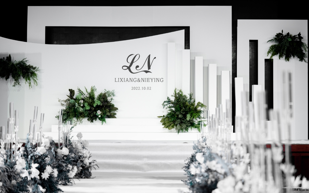 韩式简约白绿色婚礼