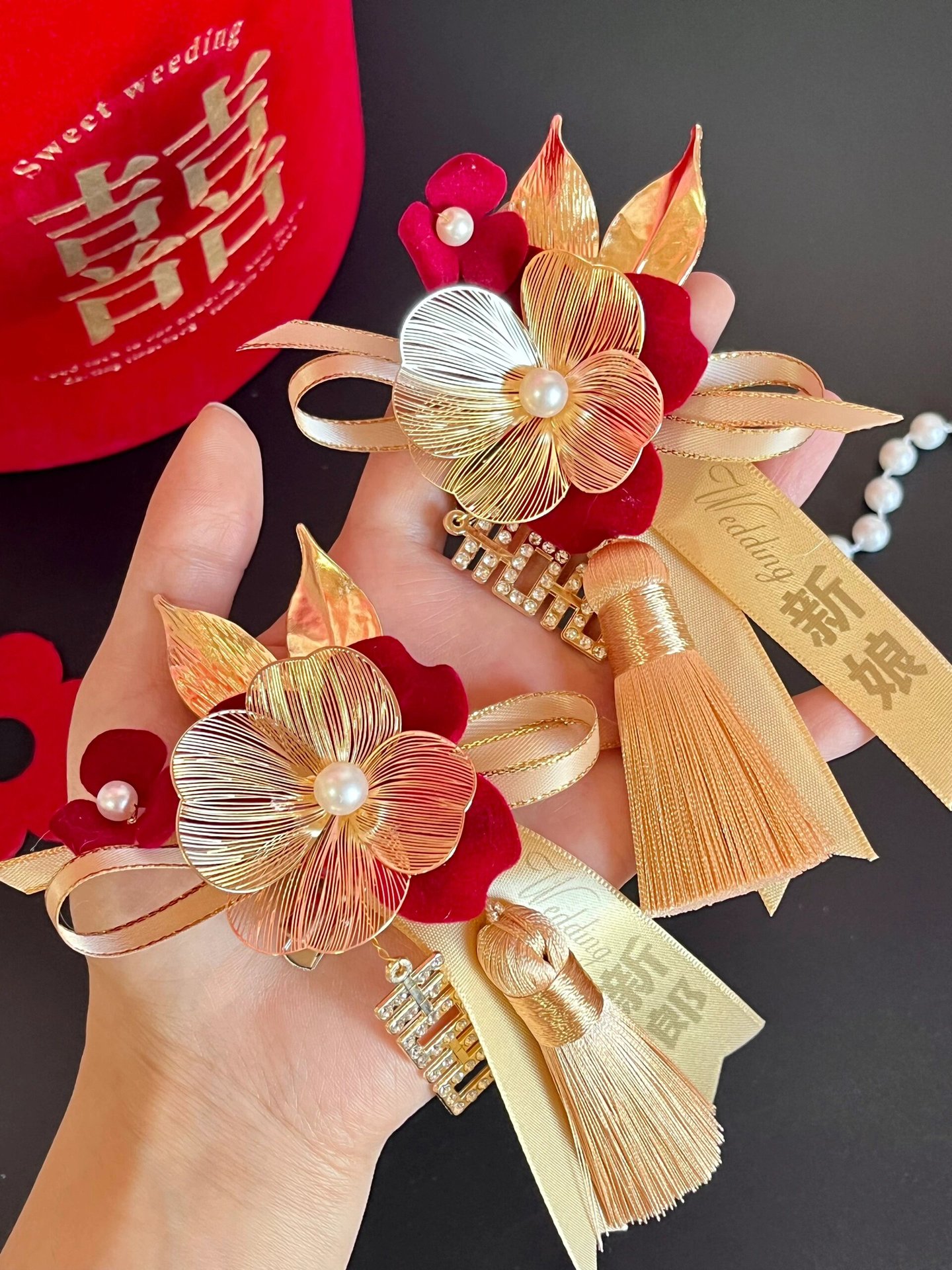 结婚仿真襟花胸花全套