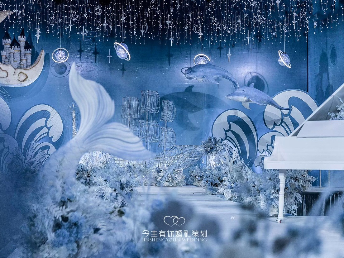 《星辰大?！穳?mèng)幻般的藍(lán)色星空海洋糸婚禮！