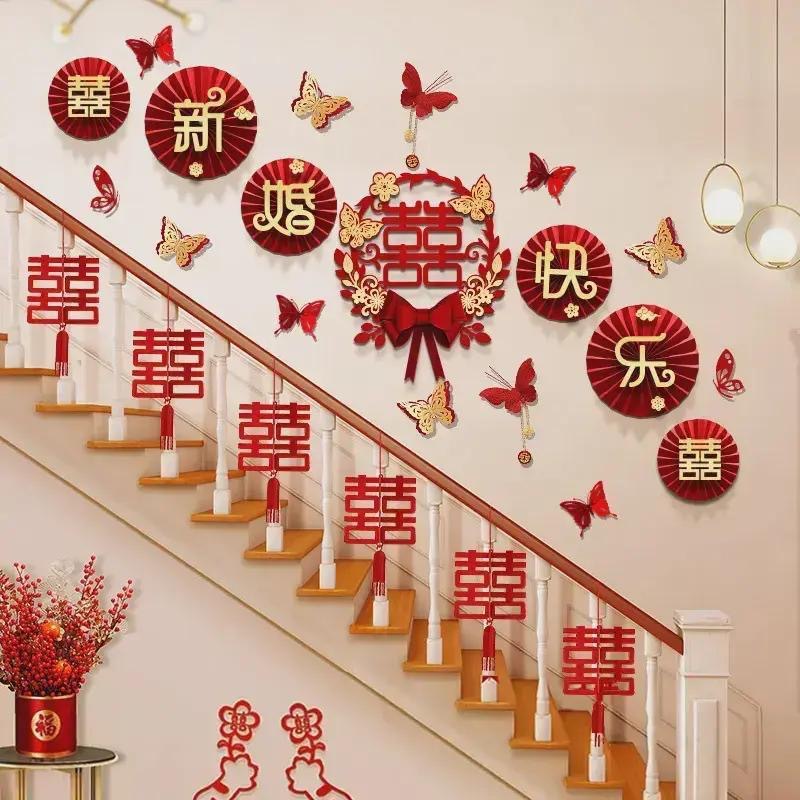 結(jié)婚樓梯拉花裝飾
