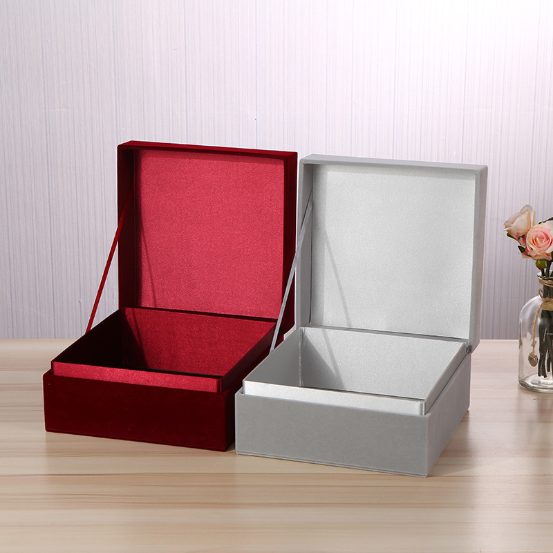 方形长毛绒布翻盖礼品包装盒花盒结婚庆上午伴手礼盒子回礼开业