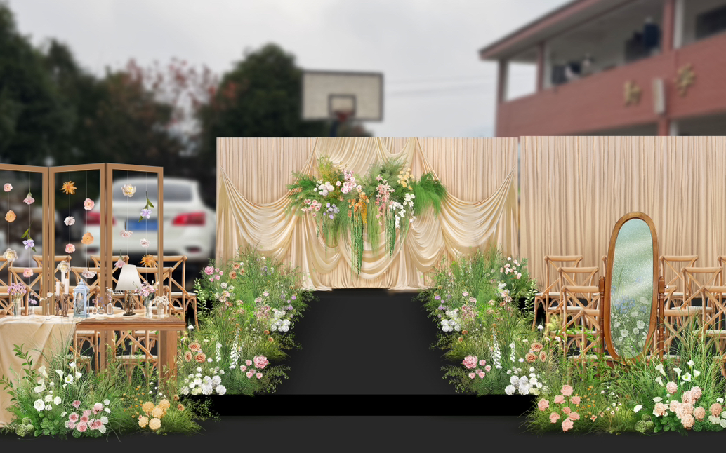 布幔定制婚外鲜草婚礼