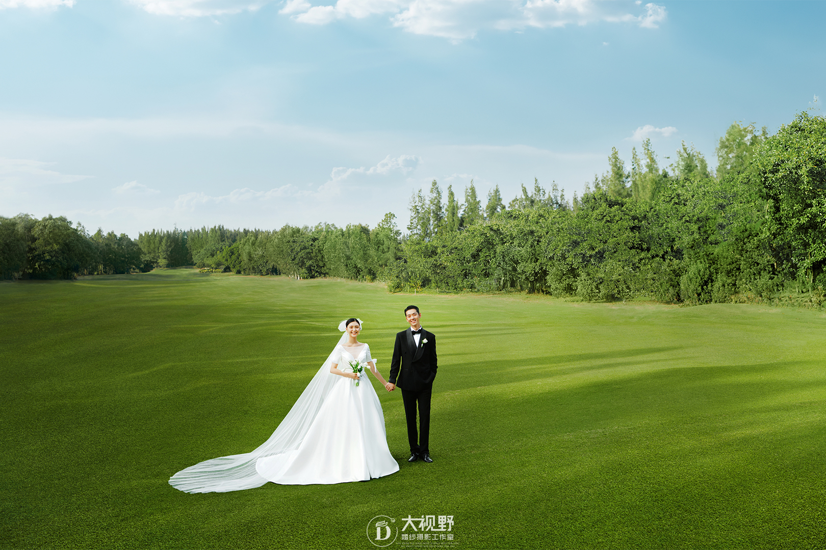 【网红高尔夫草坪婚纱照】庄园海景秀禾场景风格任选